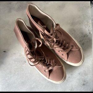 Women's Converse Hightop Leather Sneakers in Dusty Rose